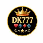 DK777 Game interface showing colorful slot reels, jackpot icons, and winning symbols.