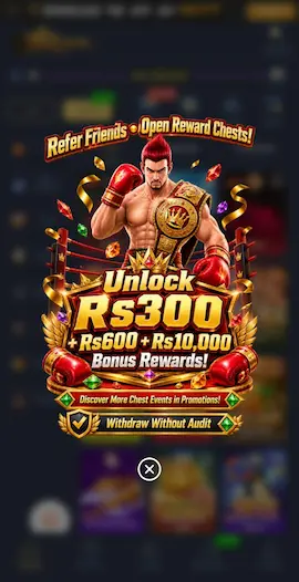 TR2026 Game Download- Free Earning Platform In Pakistan 2026 3 TR2026 Game APK promotional screen showing a bonus rewards offer with a fighter character and referral reward message.