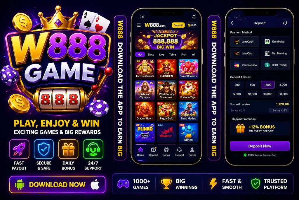 W888 Game APK Download Free Earning Platform) In Pakistan 3 W888-Game-interface.webp
