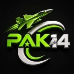 PAK14 Game Download 3D logo with a green jet
