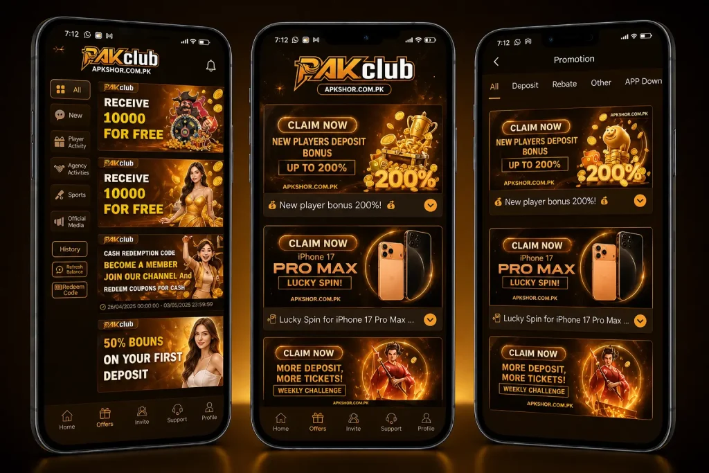 pakclub game Trustworthy app Free for Andriod 2026 3 PAKclub bounses and rewards.webp
