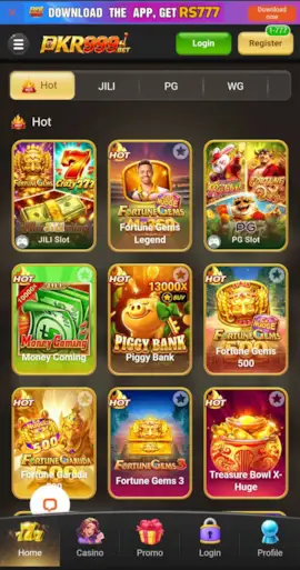 PKR999 Game APK Trending, Trustworthy App in Pakistan 2026 2 PKR999 Game mobile app screen showing casino games and game categories