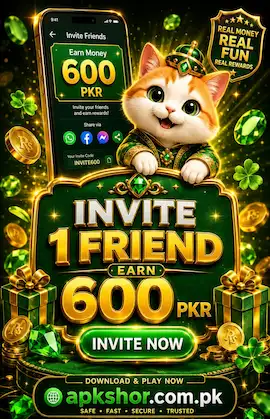 786 Game invite promotion featuring a cute cat, coins, gift boxes, and a 600 PKR invite reward
