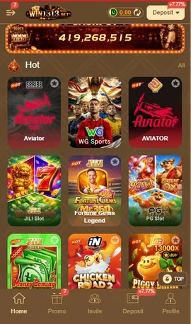 Win1313 game image showing casino games and betting games