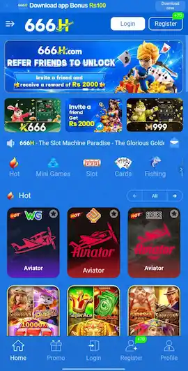 666H Game APK Download:Free Download Latest Version 2026 2 666H Game home page with casino type games and banners