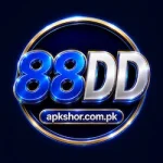 88DD Game 3D logo with blue and silver lettering and apkshor.com.pk branding