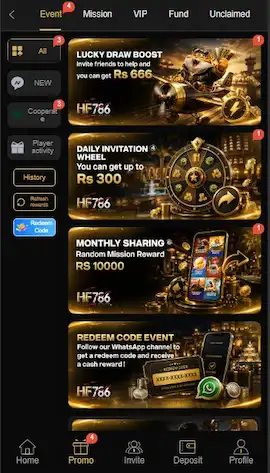 HF786 Game Download promotion page with bonuses and rewards like monthly salary etc.