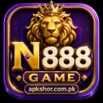 N888 Game logo with a golden lion, crown, and purple and gold design