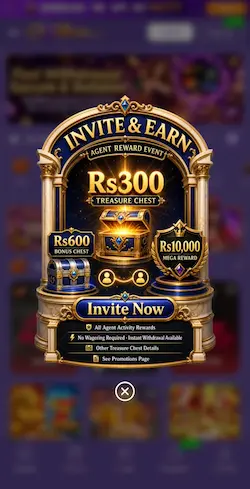 QZR888 Game invite and earn reward promotion with Rs300 treasure chest