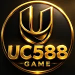 UC588 game 3D logo in gold and dark brown colour